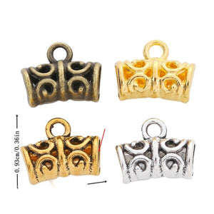 Double Hole Crown Bail Bead in Four Metal Finishes