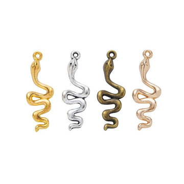 Curved Snake Metal Charm in Four Metallic Finishes