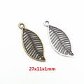 Antique Bronze and Silver Openwork Leaf Charms for Jewelry Making view 1