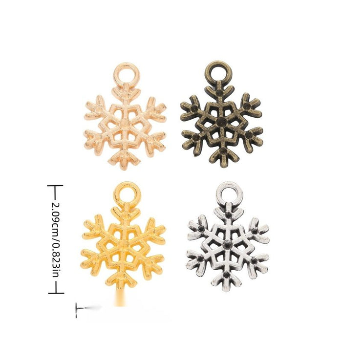 Small Snowflake Charms in Four Distinct Metal Finishes