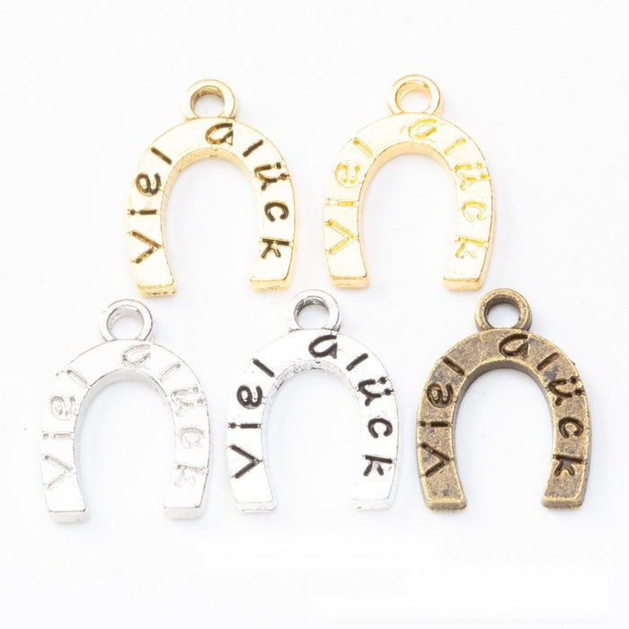 Vintage Good Luck Horseshoe Metal Charms in Five Finishes