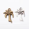 Palm Tree Pendant Charm in Two Antique Metal Finishes view 1