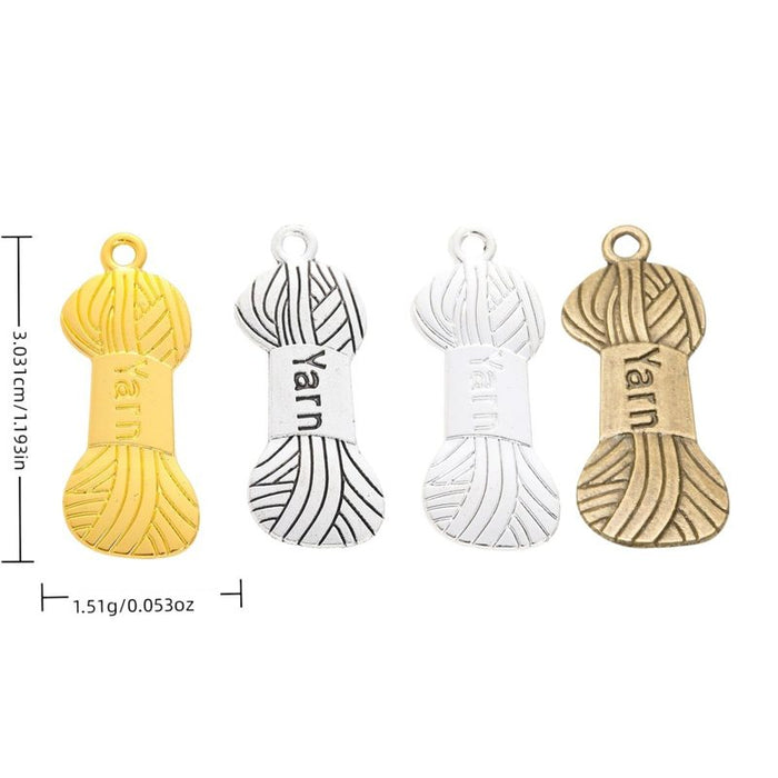 Yarn Skein Detailed Alloy Charm in 4 Pictured Options