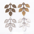 Branch and Leaf Metal Charms in Two Antique Finishes view 1