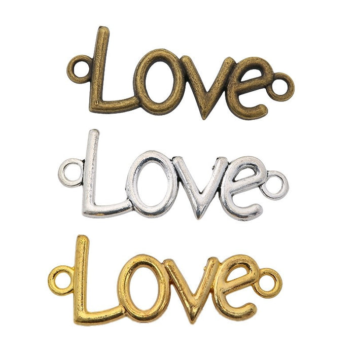 Script Love Double Loop Jewelry Connector Component
