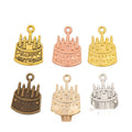 Happy Birthday Cake Charm Pendants in Six Finishes view 1