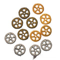 Small Round Gear Metal Charm Components in 3 Finishes view 1