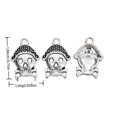 Product image showing the pirate skull crossbones charm and its visible metal details