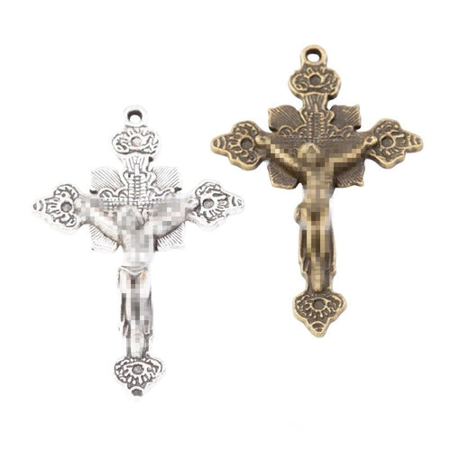 Ornate Crucifix Metal Charms grouped product view on a white background