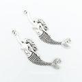 Antique Silver Mermaid Metal Charms with Curved Tail view 1