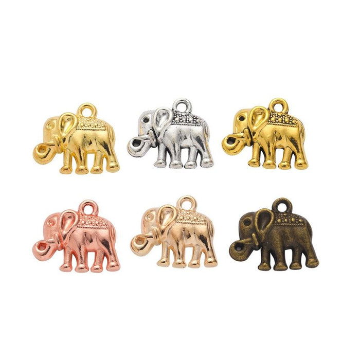 Vintage Finish Metal Elephant Charms in 6 Style Options