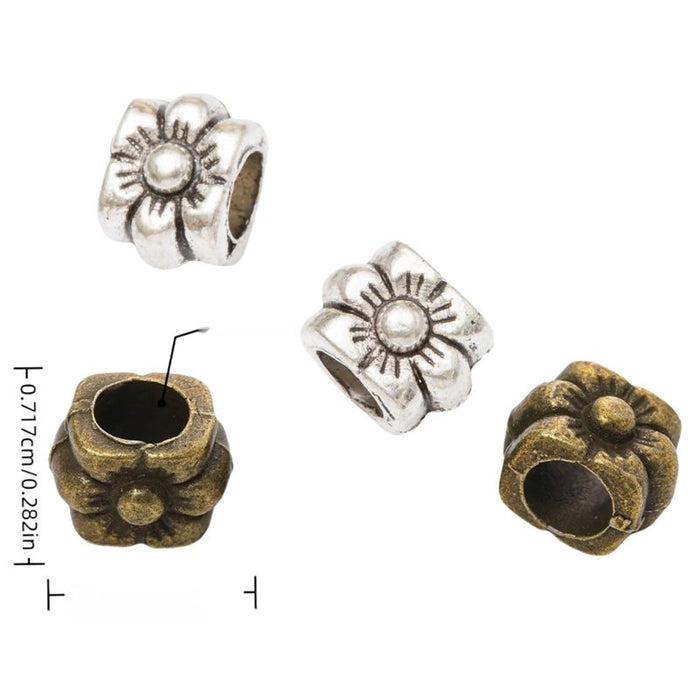 Flower Slider Bead in 2 Metal Finishes for Jewelry Making