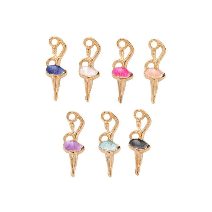 Enamel Ballerina Charm Metal Pendant for Jewelry Making