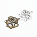 Openwork Rose Two Loop Metal Connector Charm Jewelry Making Component view 1