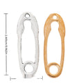 Open Safety Pin Metal Charms in Gold and Silver Finishes view 1