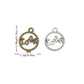 Openwork Love Script Round Charms in Bronze and Silver Tones view 1