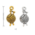 Yarn Ball Metal Charms in Gold and Silver Finishes view 1