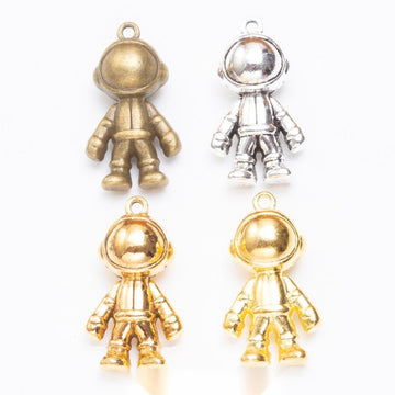 Rounded Astronaut Charm In 4 Metal Finishes For Jewelry Making