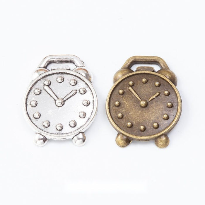2-Finish Alarm Clock Metal Jewelry Components for Crafts