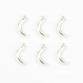 Mini Crescent Moon Metal Charms in Antique Silver Finish view 1