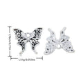 Openwork Butterfly Alloy Charm in Antique Silver Finish view 1