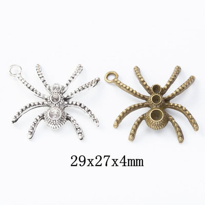 Front comparison of textured spider metal component in 2 finishes