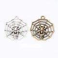 Spider Web Charm in 2 Metal Finishes for Jewelry Making view 1