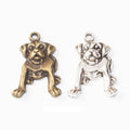 Sitting Bulldog Metal Charms in Two Antique Finishes view 1