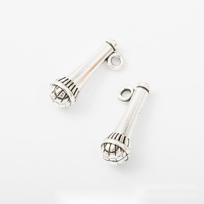 Handheld Microphone Charm Metal Jewelry Making Pieces