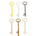 Antique Metal Heart Bow Key Charm Pendant With Textured Detail, 6 Finishes view 1