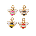 Striped Enamel Bee Charm Metal Pendant for Jewelry Making view 1