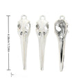 Antique Silver Long Beak Bird Skull Metal Pendant Charm view 1