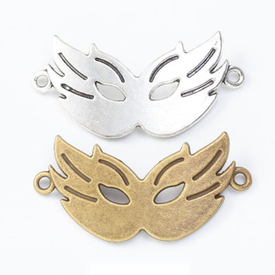 Openwork Masquerade Mask Two-Loop Metal Connector shown in the available visible finishes