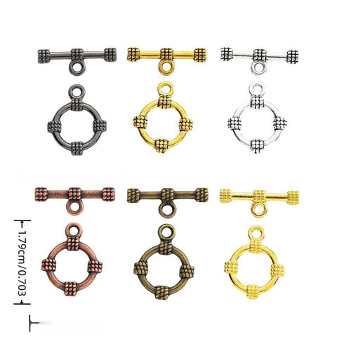 Textured Round Toggle Clasp shown on a white background