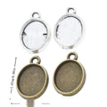 Small Oval Cabochon Tray in 2 Metal Finishes for Jewelry Making view 1