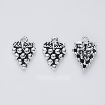 Small Grape Cluster Charm In 1 Metal Finish For Jewelry Making