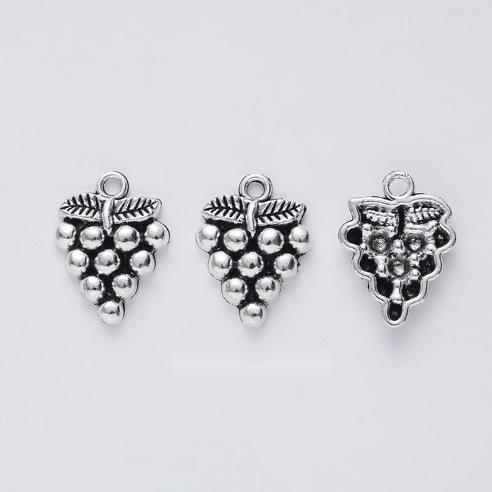 Small Grape Cluster Charm In 1 Metal Finish For Jewelry Making