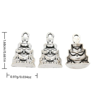 Tiered Cake Charm with a three-tier cake silhouette in Antique Silver