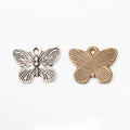 Striped Butterfly Metal Charms in 2 Pictured Finishes view 1