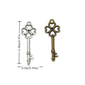Four Heart Clover Key Charm in Bronze and Silver Tones view 1