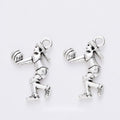 Volleyball Girl Charms in Antique Silver for Jewelry Making view 1