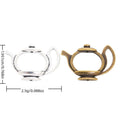 Open Teapot Charm in Antique Bronze and Silver Tone Metal view 1