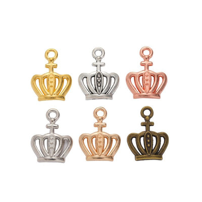 Grouped front views of crown charms