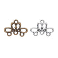 Floral Three Loop Connector in 2 Metal Finishes for Jewelry Making view 1