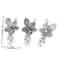 Antique Silver Butterfly and Flower Branch Charm Pendant view 1