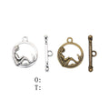 Horse Silhouette Round Toggle Clasp Set in 2 Pictured Finishes view 1