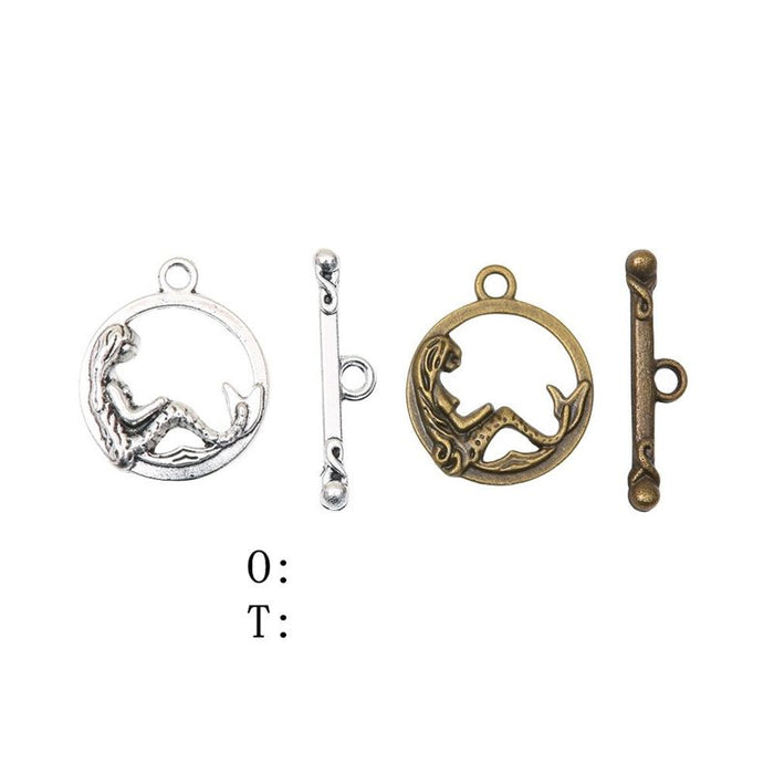 Horse Silhouette Round Toggle Clasp Set in 2 Pictured Finishes
