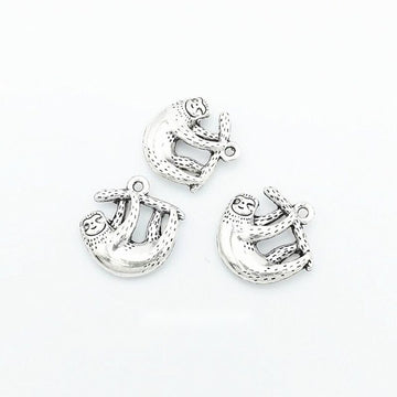 Koala Charm in Antique Silver with Textured Details