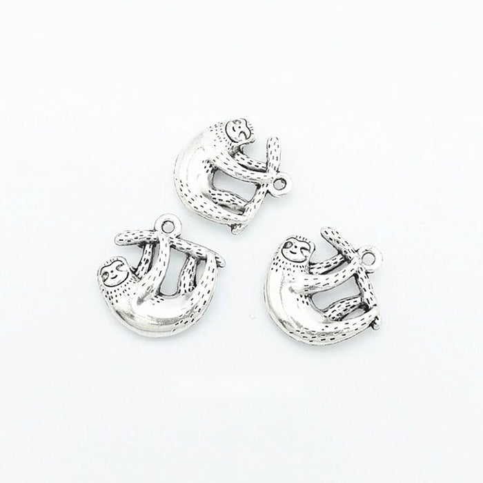 Koala Charm in Antique Silver with Textured Details