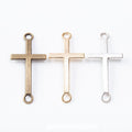 Double Loop Cross Connector in 3 Metal Finishes for Jewelry Making view 1